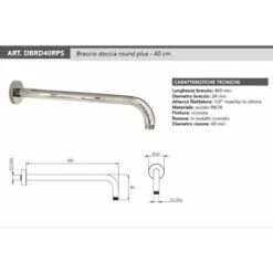 Set De Ducha Redondo Rociador De 25 Cm Brazo De 40 Cm Tecom KITSOF3CR -Mundo Ducha 82502087 3
