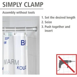 WENKO Barra Para Cortina Baño Telescópica Cromada 11 - 185 Cm 10 WENKO Barra Para Cortina Baño Telescópica Cromada 11 - 185 Cm -Mundo Ducha 8415517 4