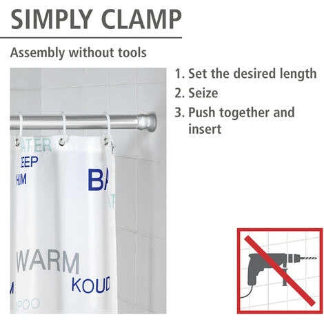 WENKO Barra Para Cortina Baño Telescópica Cromada 11 - 185 Cm 6 WENKO Barra Para Cortina Baño Telescópica Cromada 11 - 185 Cm - Imagen 4