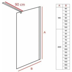 Panel Fijo De Ducha WALK IN Perfil Negro 60x195 Cm Grosor Cristal 6 Mm -Mundo Ducha 86660537 3