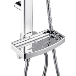 Columna De Ducha, Kit De Ducha Combinado Con Ducha De Mano, Con Bandeja Para El Jabón, Aleación De Aluminio 20X47X106cm -Mundo Ducha 86740006 4