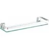 Estante De Baño De Vidrio Templado, Estante De Pared De Ducha De 50 Cm, Estante Frontal De Espejo Rectangular Montado En La Pared Sin Perforaciones Con Soporte De Riel De Aluminio Anodizado -Mundo Ducha 87688900 1