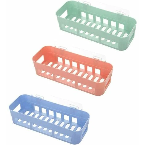 Estantes De Almacenamiento Para Baño, Cestas Rectangulares Autoadhesivas A Prueba De Herrumbre, Estante De Ducha Sin Perforación Para Jabón De Champú (azul Claro, Verde Claro, Rosa Claro) 3 Estantes De Almacenamiento Para Baño, Cestas Rectangulares Autoadhesivas A Prueba De Herrumbre, Estante De Ducha Sin Perforación Para Jabón De Champú (azul Claro, Verde Claro, Rosa Claro)