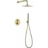 Conjunto De Ducha Termostático Empotrado Monza Oro Cepìllado [ IMEX® ] -Mundo Ducha 88500700 1