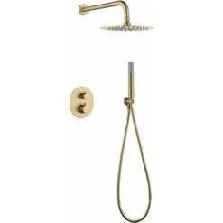 Conjunto De Ducha Termostático Empotrado Monza Oro Cepìllado [ IMEX® ]