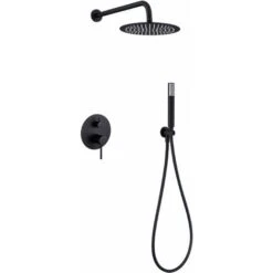 Conjunto De Ducha Empotrado Monza Negro Mate [ IMEX® ]