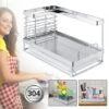 Estanterías Y Cestas De Ducha Organizador De Fregadero Bandeja De Cocina De Acero Inoxidable Portaesponjas Organizador De Lavabo Caddy HENGMEI