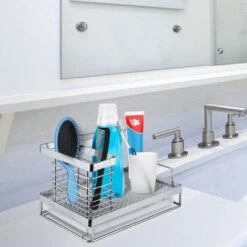 Estanterías Y Cestas De Ducha Organizador De Fregadero Bandeja De Cocina De Acero Inoxidable Portaesponjas Organizador De Lavabo Caddy HENGMEI -Mundo Ducha 88768983 5