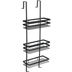 Estanterías Y Cestas De Ducha Estante De Baño Estante De Ducha Sin Taladrar Para Mamparas De Ducha 3 Estante Colgante De Ducha, Negro HENGMEI