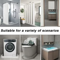 LITZEEBarrera De Inundación Sello De Barra De Umbral Tira De Puerta Interior Plegable Mampara De Baño De Ducha Para Separación Húmeda Y Seca Adecuado Para Cocina Y Baño (100 Cm, Blanco) -Mundo Ducha 88934469 3