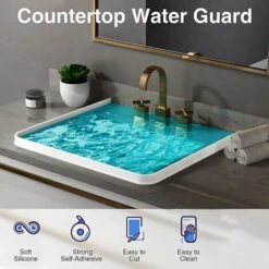 LITZEEBarrera De Inundación Sello De Barra De Umbral Tira De Puerta Interior Plegable Mampara De Baño De Ducha Para Separación Húmeda Y Seca Adecuado Para Cocina Y Baño (100 Cm, Blanco) -Mundo Ducha 88934469 5