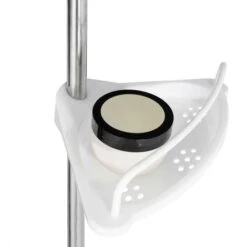 Repisa Telescópica Cromada De Esquina Para Ducha Con 4 Estantes Blancos -Mundo Ducha 90375885 4