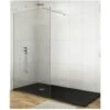 MAMPARAS DE DUCHA FRONTALES PUERTA FIJO WALK IN ANTICAL Outletaseo® 8MM CRISTAL BARRA 60CM-100CM 【50 CM】 -Mundo Ducha 91977220 1