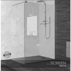 MAMPARAS DE DUCHA FRONTALES PUERTA FIJO WALK IN ANTICAL Outletaseo® 8MM CRISTAL BARRA 60CM-100CM 【60 CM】 -Mundo Ducha 91977228 3