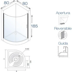 Cabina De Ducha Giove 90x90cm En Pvc Abertura Lateral Semicircular 7 Cabina De Ducha Giove 90x90cm En Pvc Abertura Lateral Semicircular -Mundo Ducha 93944909 3