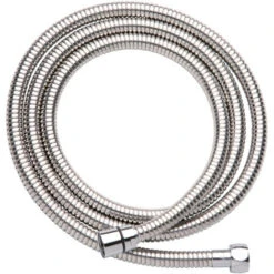 Flexo De Ducha Universal De Acero Inoxidable Extensible Desde 175 A 225 Cm. Con Acabados En Cromo Brillo. Manguera Especialmente Reforzada Para Mayor Resistencia
