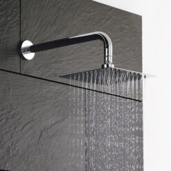 Brazo De Ducha Redondo Pared. Largo 37cm. Soporte Para Duchón Rociador Fijo. De Formas Redondeadas Para Anclados A Pared -Mundo Ducha 9409650 5