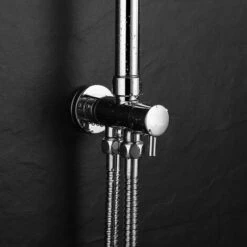 Columna De Ducha SIN GRIFERÍA Extensible De 80 A 120 Cm. Se Conecta A Grifos De Ducha Estandar. Incluye Desviador, 2 Flexos De 60cm Y 175cm, Ducha De Mano Hidromasaje Y Rociador Superior Redondos -Mundo Ducha 9409663 3