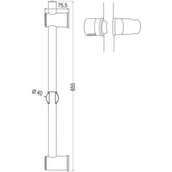 Kit Barra De Ducha BAR, Con Soporte Deslizante Para Maneral, Tubo De Diámetro De 25 Mm Fabricado En Acero Inoxidable. Soportes De Fijación Y Deslizante En ABS -Mundo Ducha 9409680 5