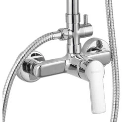 Grifo Monomando Para Columna De Ducha Combi SIO. Con Maneta Alargada De Fácil Accionamiento. Acabado Cromo Brillo, Fabricado En Latón