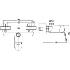 Grifo Monomando Para Columna De Ducha Combi SIO. Con Maneta Alargada De Fácil Accionamiento. Acabado Cromo Brillo, Fabricado En Latón -Mundo Ducha 9409687 5