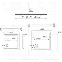 VALAZ Ducha Encastrada Monomando A Ras Techo Cuadrada Negro Mate Serie Tajo - 30cm -Mundo Ducha 95400629 3