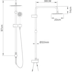 Columna De Ducha De Acero Inoxidable Monomando Serie Europa - IMEX -Mundo Ducha 9581168 3