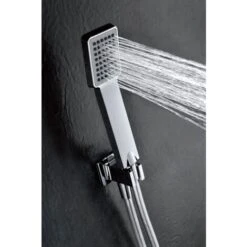 Griferia De Ducha Empotrada Pared Y Techo De Acero Inoxidable Monomando Serie Gales - IMEX -Mundo Ducha 9581287 4