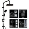 Columna De Ducha Altura Y Bajada Altura Ajustable Set Completo Ducha Negra -Mundo Ducha 96069371 1