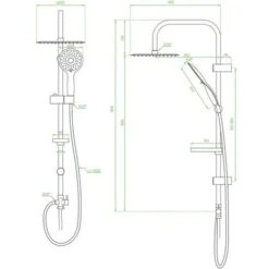 Columna De Ducha Altura Y Bajada Altura Ajustable Set Completo Ducha Negra -Mundo Ducha 96069371 5