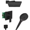 Hansgrohe Vernis Shape Rainfinity Conjunto De Ducha "todo En Uno" Con Ducha Mural 230 XXL + Teleducha 3 Rociadores, Negro Mate -Mundo Ducha 96903552 1