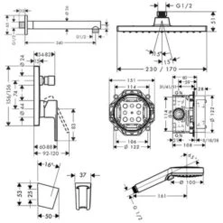 Hansgrohe Vernis Shape Rainfinity Conjunto De Ducha "todo En Uno" Con Ducha Mural 230 XXL + Teleducha 3 Rociadores, Negro Mate -Mundo Ducha 96903552 5