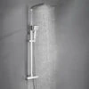 Auralum Columna De Ducha Termostática 38ºC Cuadrado Conjunto De Ducha Con 10 Pulgadas Ducha Lluvia+Ducha De Mano Con Boquillas Anticalcáreas