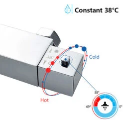 Auralum Columna De Ducha Termostática 38ºC Cuadrado Conjunto De Ducha Con 10 Pulgadas Ducha Lluvia+Ducha De Mano Con Boquillas Anticalcáreas -Mundo Ducha 97820800 3