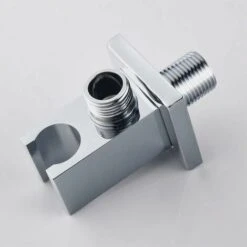 Codo De Suministro De Montaje En Pared Con Soporte Para Ducha De Mano, Accesorio De Manguera De Ducha Cuadrada De Latón De 1/2″, Salida De Agua De Montaje En Pared De Unión De Codo Descendente, Cromad -Mundo Ducha 99033383 4